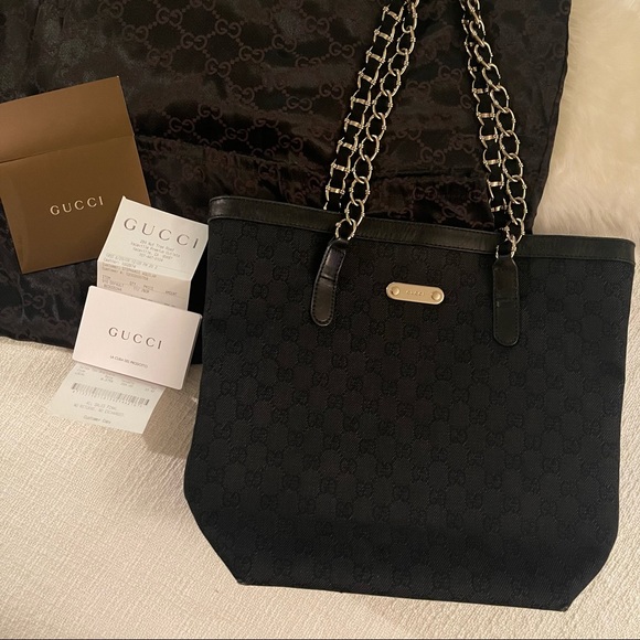 Gucci Black Canvas Tote - Picture 1 of 16